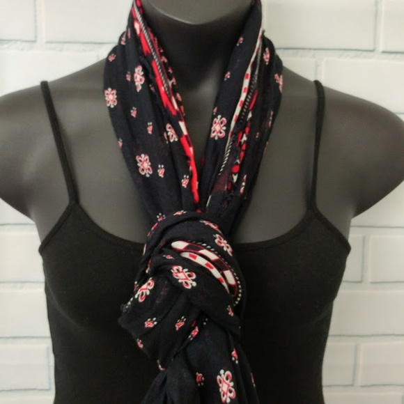 Aeropostale Black Red White Infinity Scarf - Picture 2 of 6